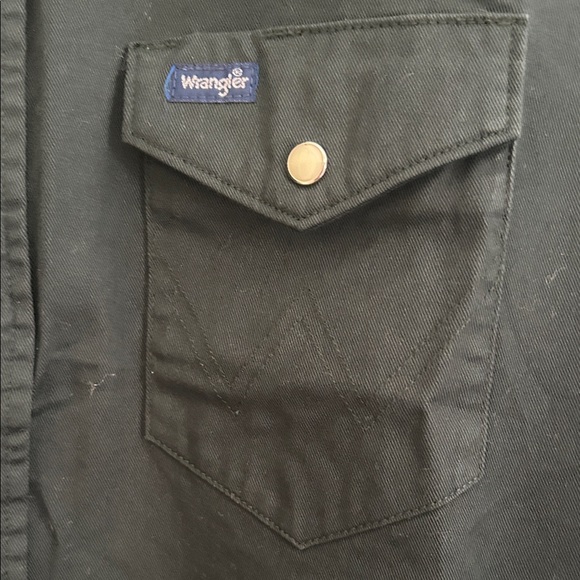 Wrangler Men's Button Down Shirt - Forest Green - Picture 5 of 6